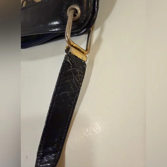 Dior Vintage Canvas Logo and Blue Leather Bag EUC Including 2 Pouches - Picture 13 of 15